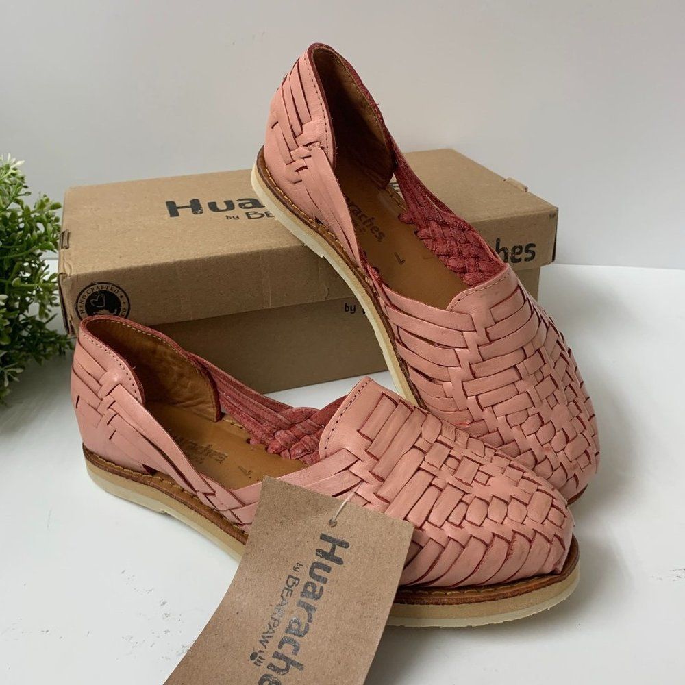 Bearpaw Women S Silvia Sandals Sz 7 Pink Woven Leather
